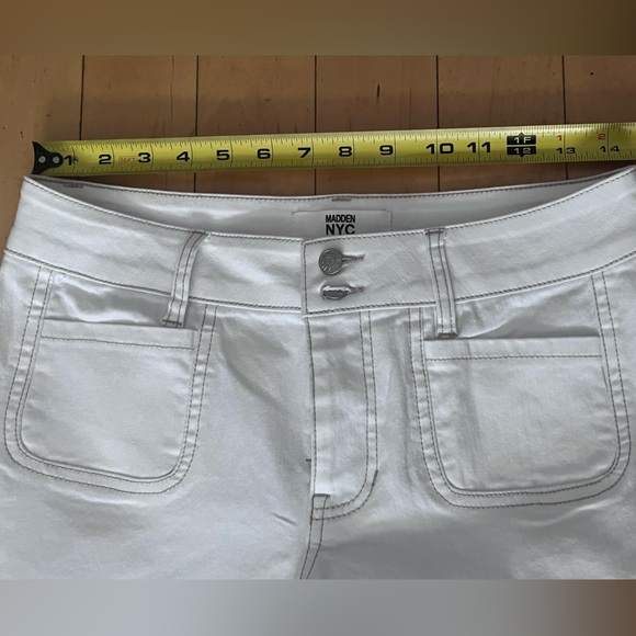 Madden NYC wide leg stretch white denim pants - Picture 5 of 5